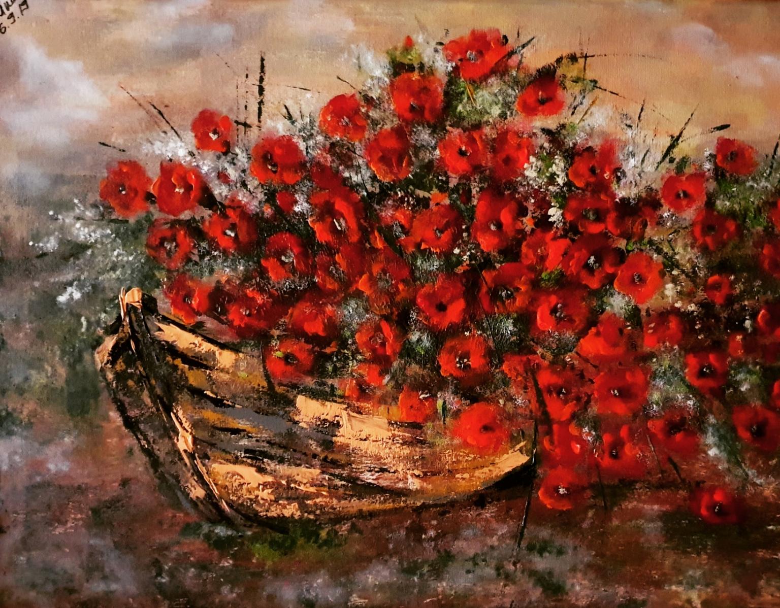 ArteDiAlina.com painting: Memories of a boat